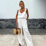 Dames Mouwloze Jumpsuit met Wijde Pijpen