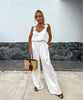 Dames Mouwloze Jumpsuit met Wijde Pijpen