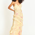 Fiorella – Floral Ruffle Backless Maxi Dress