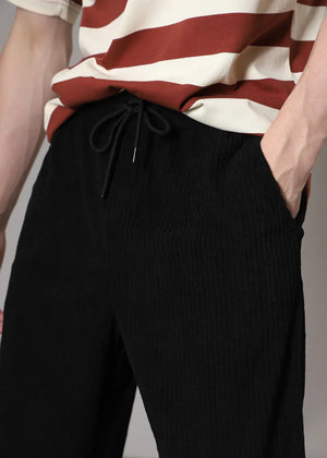 Geribde broek met rechte pijpen