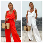 Dames Mouwloze Jumpsuit met Wijde Pijpen