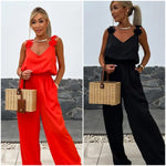 Dames Mouwloze Jumpsuit met Wijde Pijpen