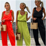 Dames Mouwloze Jumpsuit met Wijde Pijpen