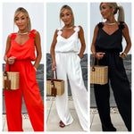 Dames Mouwloze Jumpsuit met Wijde Pijpen