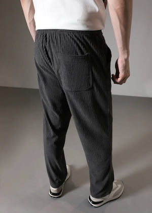 Geribde broek met rechte pijpen