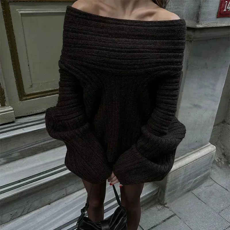 Maison Nova Oversized Off-Shoulder Sweater