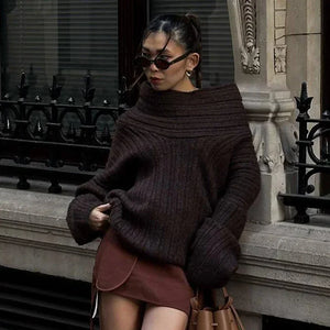 Maison Nova Oversized Off-Shoulder Sweater