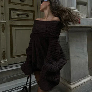 Maison Nova Oversized Off-Shoulder Sweater