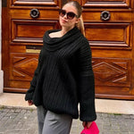 Maison Nova Oversized Off-Shoulder Sweater