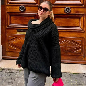 Maison Nova Oversized Off-Shoulder Sweater