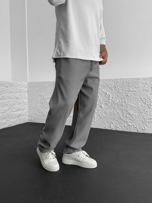 Geribde broek met rechte pijpen