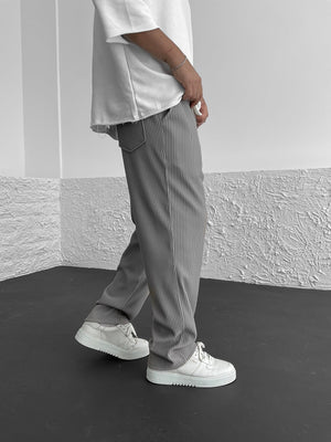 Geribde broek met rechte pijpen