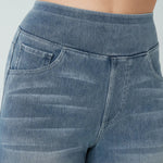 Elastische broek met hoge taille