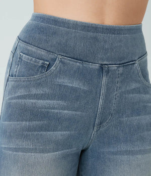 Elastische broek met hoge taille