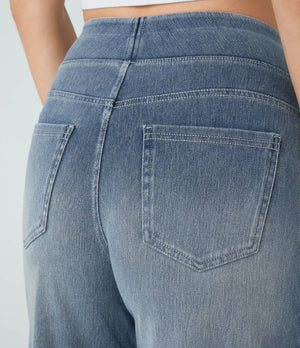 Elastische broek met hoge taille