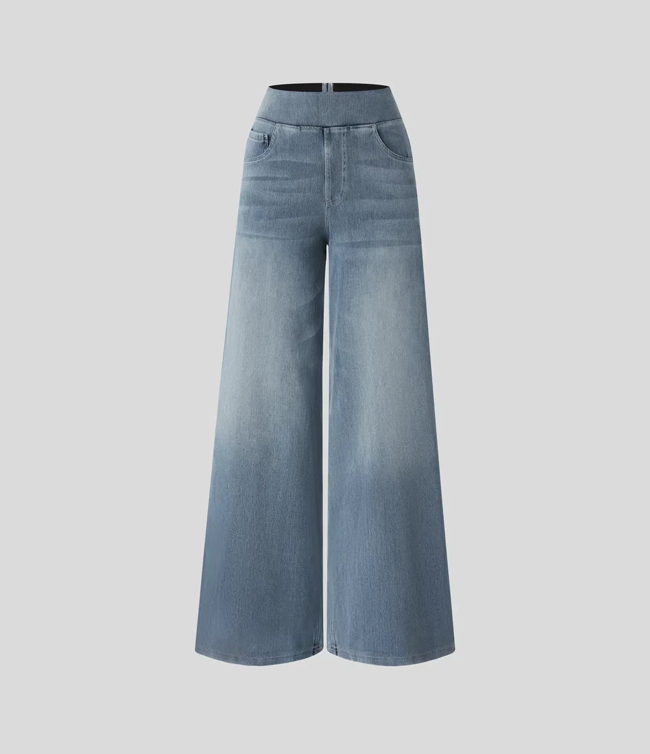 Elastische broek met hoge taille