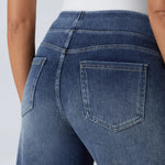 Elastische broek met hoge taille