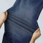Elastische broek met hoge taille