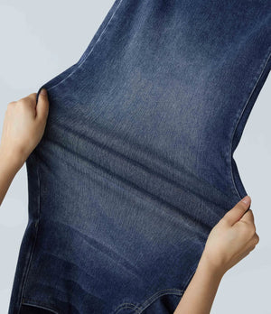 Elastische broek met hoge taille