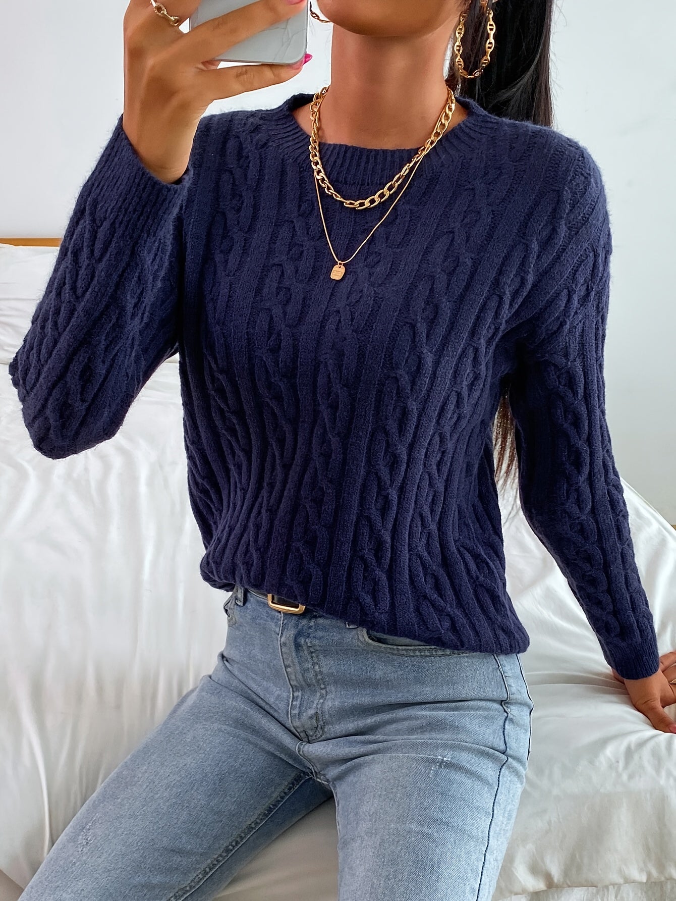 Maison Nova Cable Knit Sweater