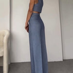 Olivia | Linnen Crop Top en Lange Broek