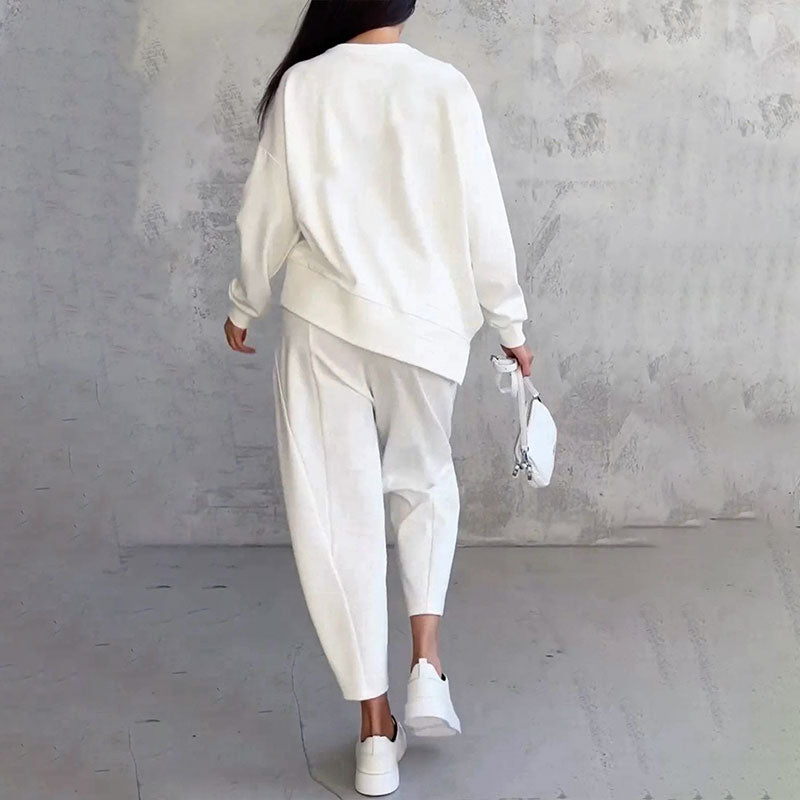 Top met Ronde Hals en Lange Mouwen & Broek – 2-delig