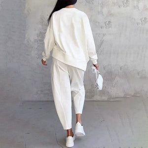 Top met Ronde Hals en Lange Mouwen & Broek – 2-delig