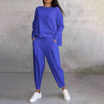 Top met Ronde Hals en Lange Mouwen & Broek – 2-delig