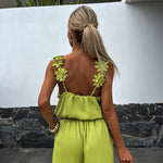 Dames Mouwloze Jumpsuit met Wijde Pijpen