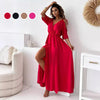Elegante Sexy V Neck Side Slit Jurk