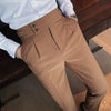 Men's solide kleur rechte casual broek