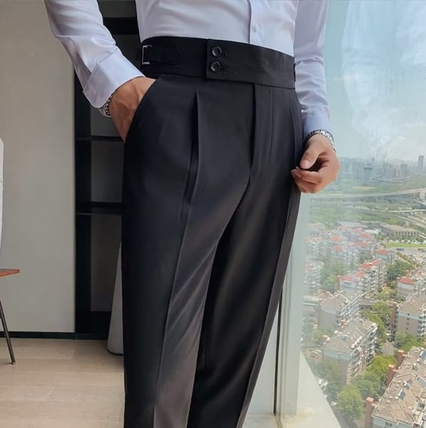 Men's solide kleur rechte casual broek