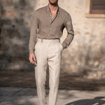 Men's solide kleur rechte casual broek