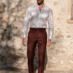 Men's solide kleur rechte casual broek