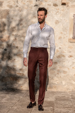 Men's solide kleur rechte casual broek