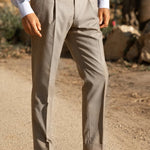 Men's solide kleur rechte casual broek