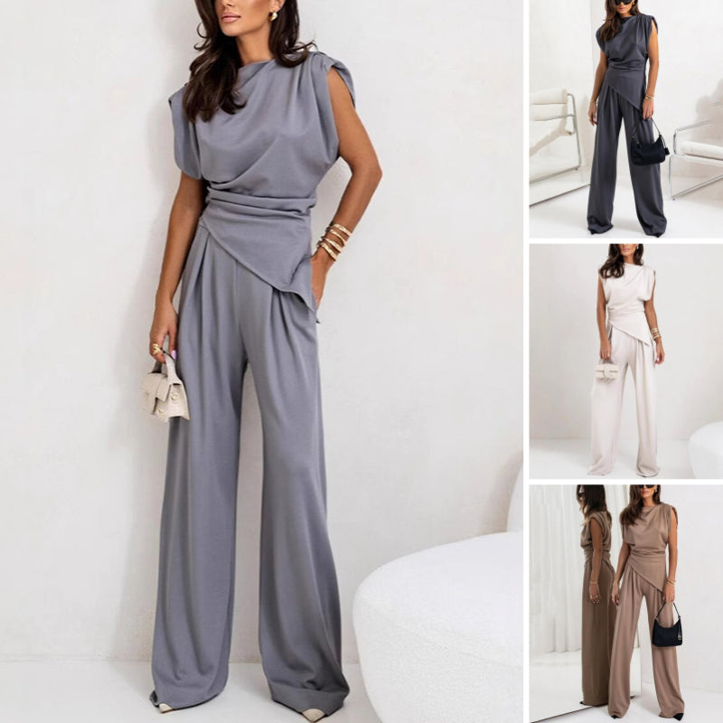 Elegante Dames Tweedelige Set in Effen Kleur