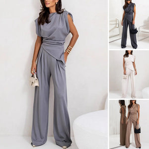 Elegante Dames Tweedelige Set in Effen Kleur