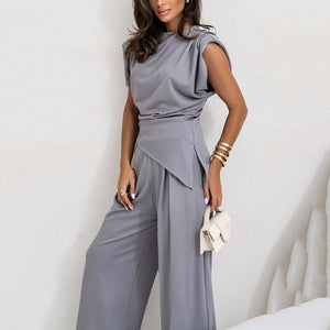 Elegante Dames Tweedelige Set in Effen Kleur
