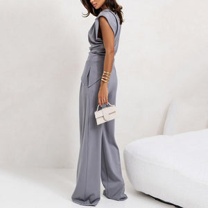 Elegante Dames Tweedelige Set in Effen Kleur