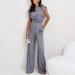 Elegante Dames Tweedelige Set in Effen Kleur