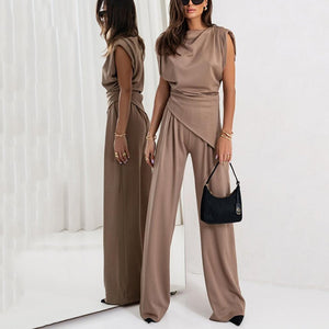 Elegante Dames Tweedelige Set in Effen Kleur