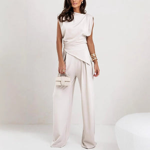 Elegante Dames Tweedelige Set in Effen Kleur