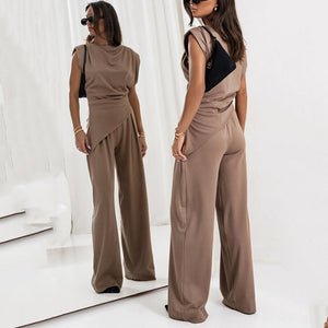 Elegante Dames Tweedelige Set in Effen Kleur
